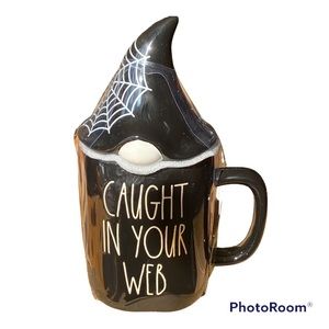 Rae Dunn “Caught in your Web” Figural Gnome mug